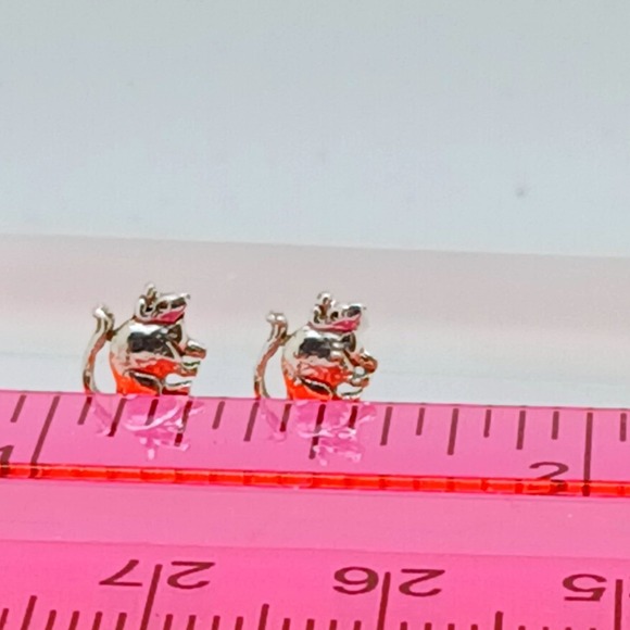925 Sterling Silver Mouse Stud Earrings Tiny Animal Rodent Post Jewelry NEW - Picture 5 of 13